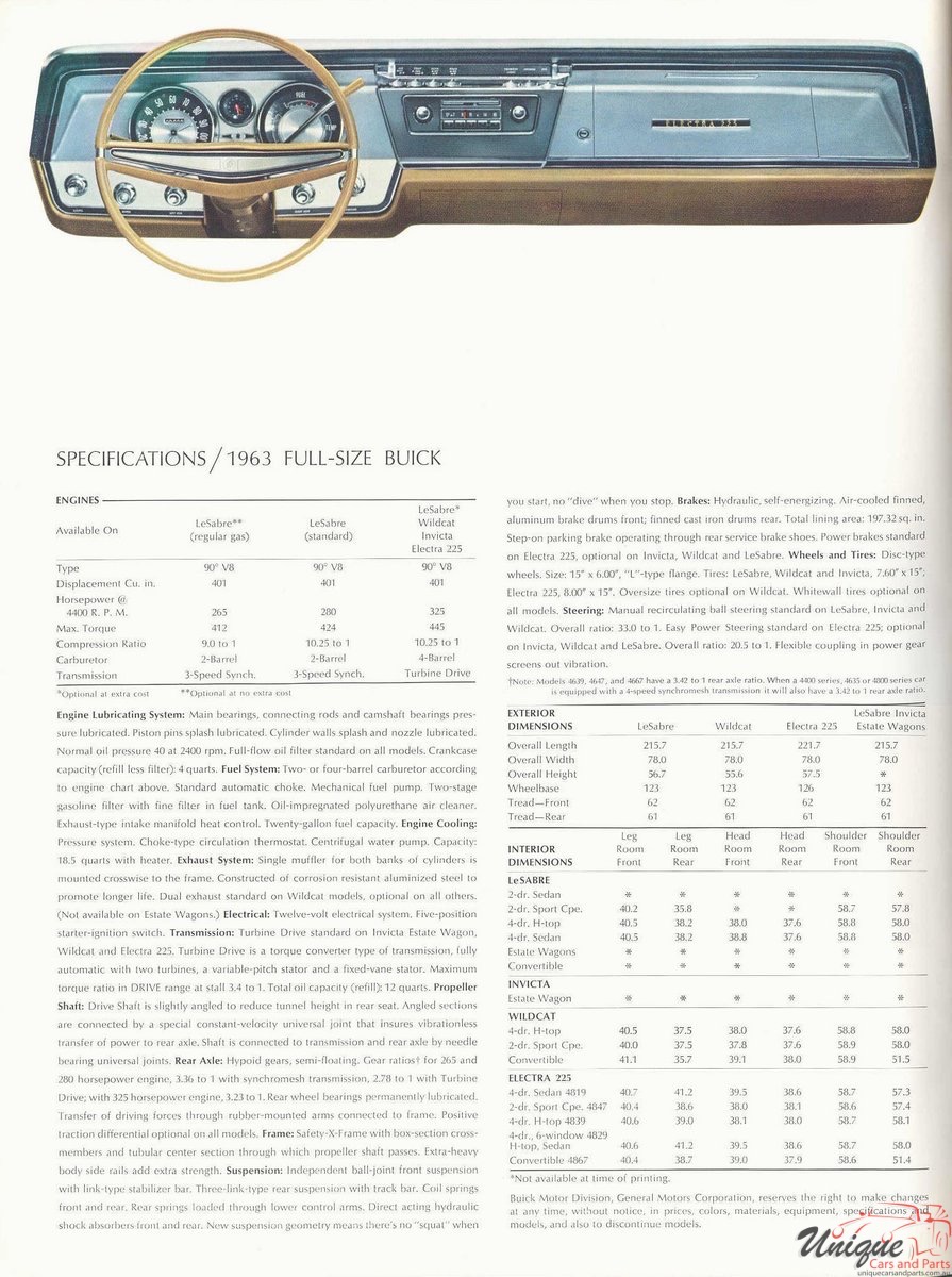 1963 Buick Full-Line All Models Brochure Page 21